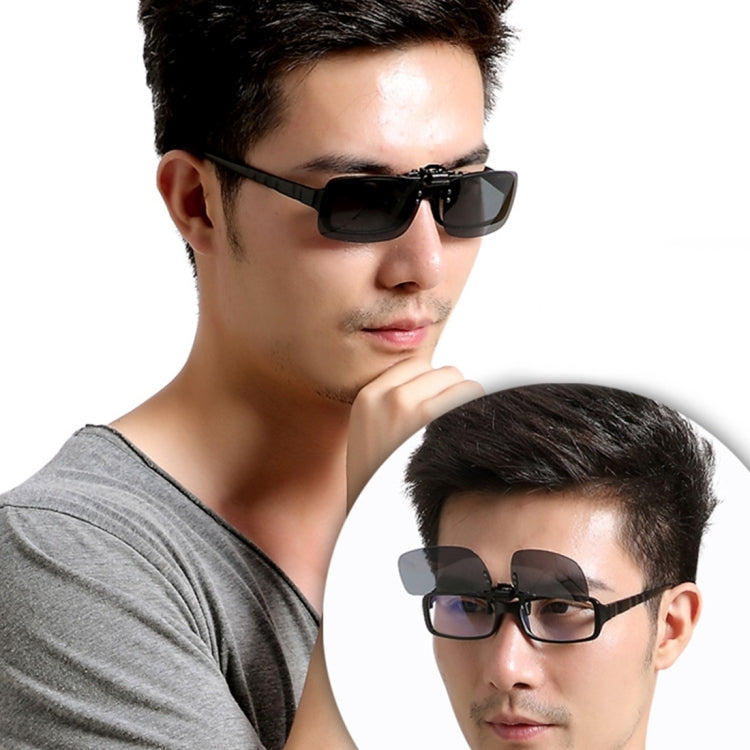 Polarized Clip-on Flip Up Plastic Clip Sunglasses Lenses Glasses Unbreakable Driving Fishing Outdoor Sport, Dark Green, Yellow, Brown