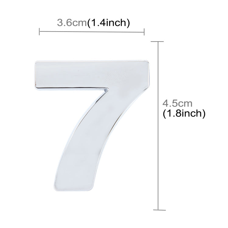 Car Vehicle Badge Emblem 3D Number One Self-adhesive Sticker Decal, Size: 3.6*4.5*0.5cm, 5, 6, 7, 8, 1, 2, 3, 4