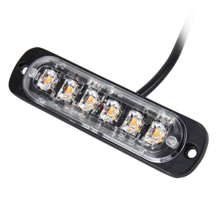 DC 12V-24V 2W 6LEDs SMD-2835 Lamps 17 Flash Patterns 3 Lines Car Flash Lamp Waterproof Car Truck Emergency Strobe Flash Warning Light, Cable Length: 90cm, 6LEDs