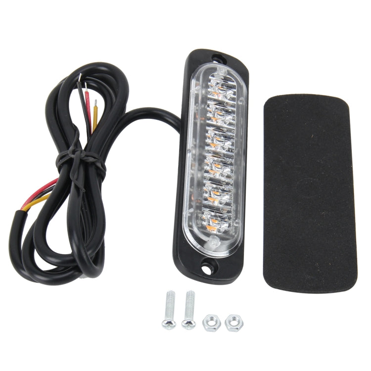 DC 12V-24V 2W 6LEDs SMD-2835 Lamps 17 Flash Patterns 3 Lines Car Flash Lamp Waterproof Car Truck Emergency Strobe Flash Warning Light, Cable Length: 90cm, 6LEDs