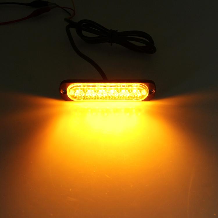 DC 12V-24V 2W 6LEDs SMD-2835 Lamps 17 Flash Patterns 3 Lines Car Flash Lamp Waterproof Car Truck Emergency Strobe Flash Warning Light, Cable Length: 90cm, 6LEDs