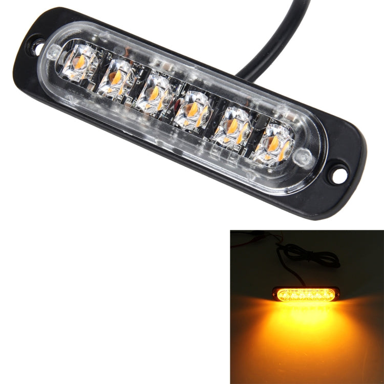 DC 12V-24V 2W 6LEDs SMD-2835 Lamps 17 Flash Patterns 3 Lines Car Flash Lamp Waterproof Car Truck Emergency Strobe Flash Warning Light, Cable Length: 90cm, 6LEDs