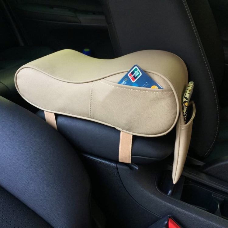 Universal Car PU Leather and Memory Foam Wrapped Armrest Box Car Armrest Box Mat with Phone Holder Storage Bag & Card Slot, with Card Slot (Black), with Card Slot (Beige), with Card Slot (Brown)