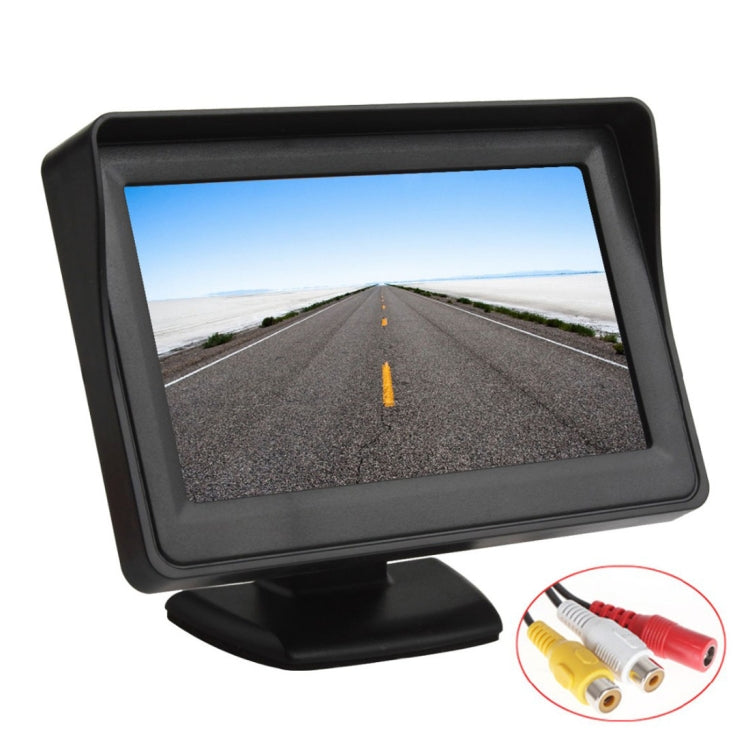 PZ601-C TFT LCD 2 Video Input 4.3 Inch Parking Monitor 2 in 1 with 648*488 Pixels Rear View Camera Glass Lens with 6m RCA Video Cable, PZ601-C