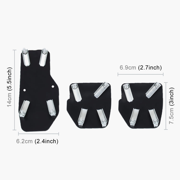 CS-321 3 in 1 Non-Slip Manual Car Truck Pedals Foot Brake Pad Cover Set