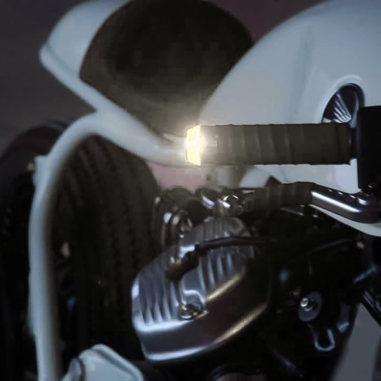 Pair Motorcycle Turn Signal Light Grip Bar Plug Strobe Side Marker End LED Handlebar Lamp, Red Light, Turn Double Light