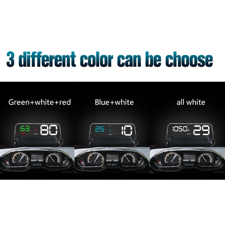 T900 Car GPS HUD Virtual HD Reflection Board Head-up Display, Speed & Driving Distance / Time Display, Over Speed & Voltage & Low Voltage Alarm, Fatigue Driving, T900  White, T900  Green + White, T900 Blue + White