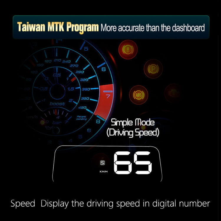 T900 Car GPS HUD Virtual HD Reflection Board Head-up Display, Speed & Driving Distance / Time Display, Over Speed & Voltage & Low Voltage Alarm, Fatigue Driving, T900  White, T900  Green + White, T900 Blue + White