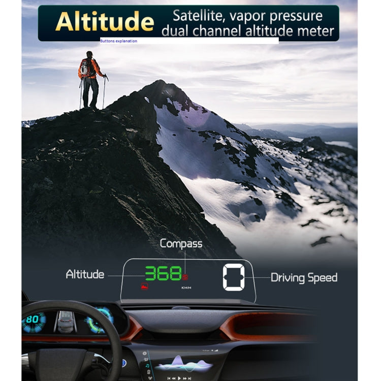 T900 Car GPS HUD Virtual HD Reflection Board Head-up Display, Speed & Driving Distance / Time Display, Over Speed & Voltage & Low Voltage Alarm, Fatigue Driving, T900  White, T900  Green + White, T900 Blue + White