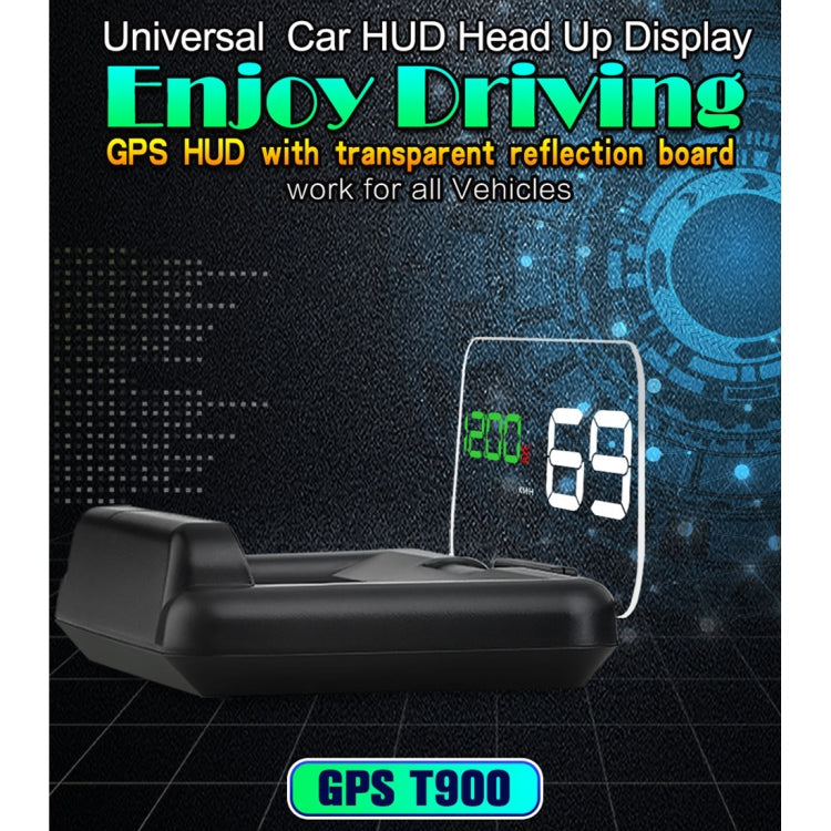 T900 Car GPS HUD Virtual HD Reflection Board Head-up Display, Speed & Driving Distance / Time Display, Over Speed & Voltage & Low Voltage Alarm, Fatigue Driving, T900  White, T900  Green + White, T900 Blue + White