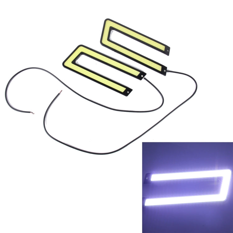 2 PCS DC 12V 10W 800LM 5500K COB Car DRL Daytime Running Lights Lamp,Cable Length:50cm, DC 12V 10W