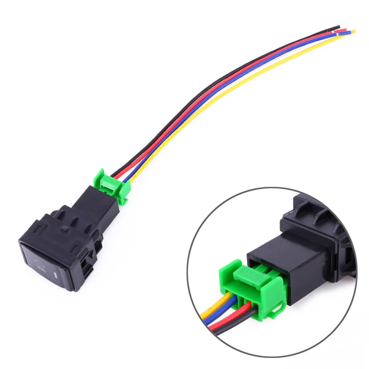 Car Fog Light 5 Pin On-Off Button Switch with Cable for Nissan Sylphy, With Cable