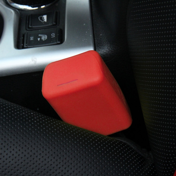 Safe Rubber Car Seat Belt Clips Locking Buckles Protective Cover, Green, Blue, Red, Black, Orange
