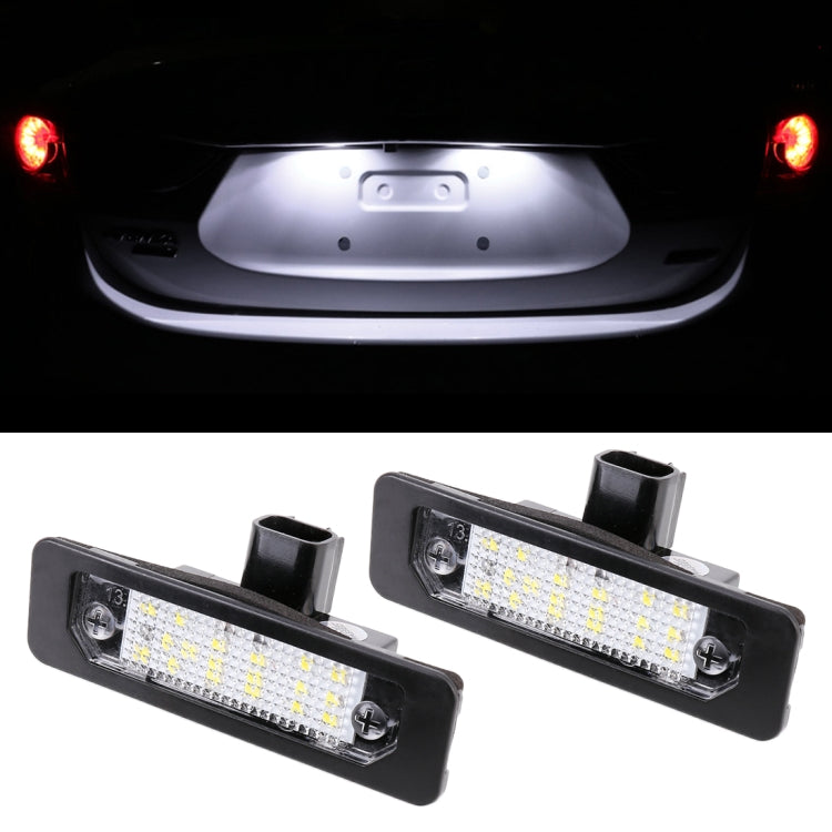 2 PCS DC 12V 3W 150LM 6000K LED License Plate Light 18LEDs SMD-3528 Bulbs Lamps for Ford Mustang 2010-2014, For Ford Mustang 2010-2014