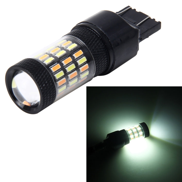 7443 5W 350LM 60LEDs DC 12V 6000K SMD-4014 Car Auto Brake Light Turn Signal Lights (White Light+Yellow Light), 7443 5W