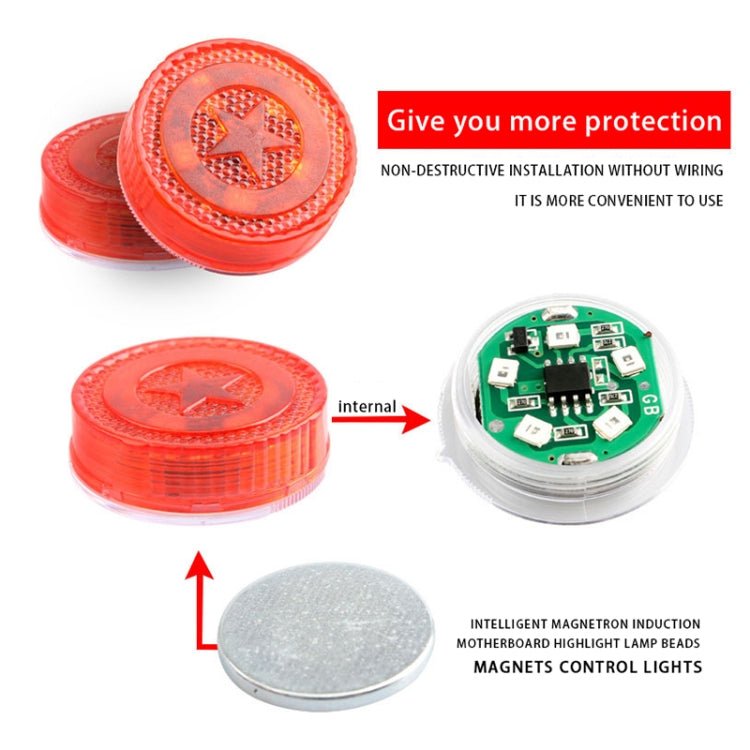 2 PCS Car Door Magnetic Warning Strobe Light Lamp, Caution Light