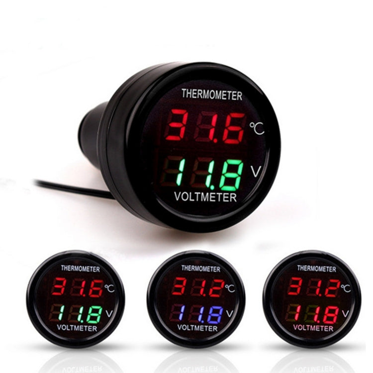 Random Meter 2 in 1 Universal Car Digital Voltage Meter Temperature Meter (Random C ...