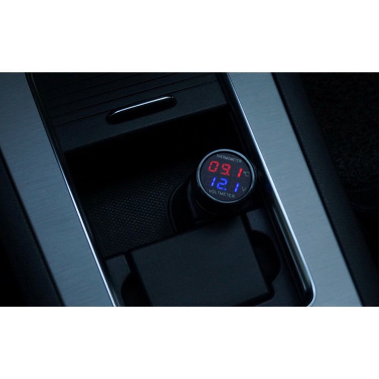 Random Meter 2 in 1 Universal Car Digital Voltage Meter Temperature Meter (Random C ...