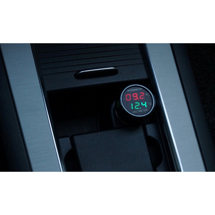 Random Meter 2 in 1 Universal Car Digital Voltage Meter Temperature Meter (Random C ...