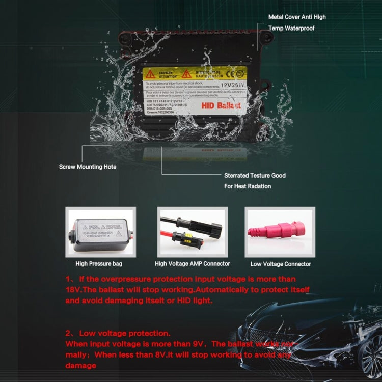 Car Auto Universal 35W DC12V Replacement Slim Quick Start HID Xenon Light Direct Current Ballast for All Bulb Base Sizes, 35W