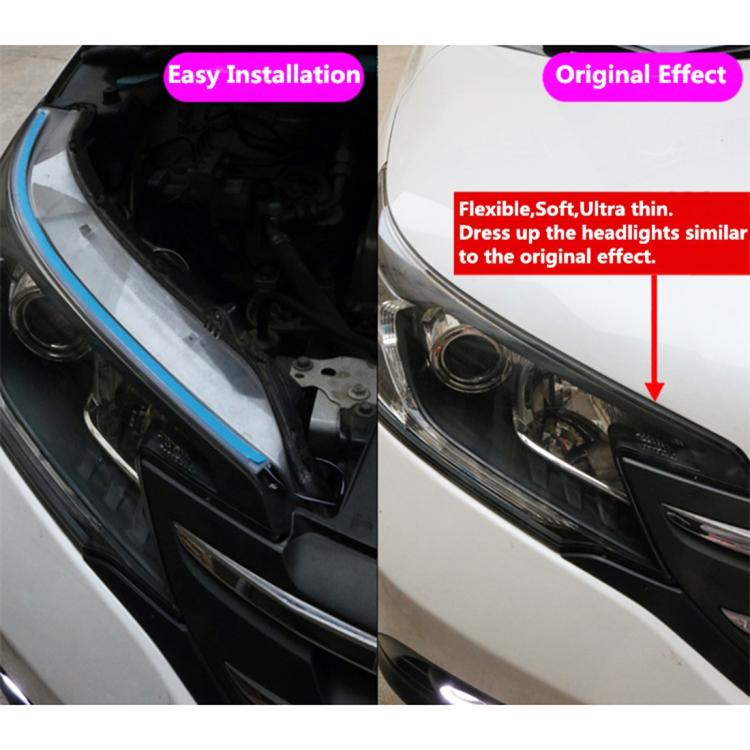 2 PCS 30cm DC12V 4.2W Ultra-thin Car Auto Double Colors Turn Lights / Running Lights, with LED SMD-2835 Lamp Beads (Turn Lights: Yellow Light; Running Lights: White Light), Turn Lights: Yellow Light; Running Lights: White Light