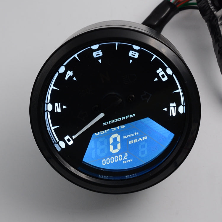 Motorcycle LCD Digital Tachometer Speedometer Odometer Gauge, CS-363