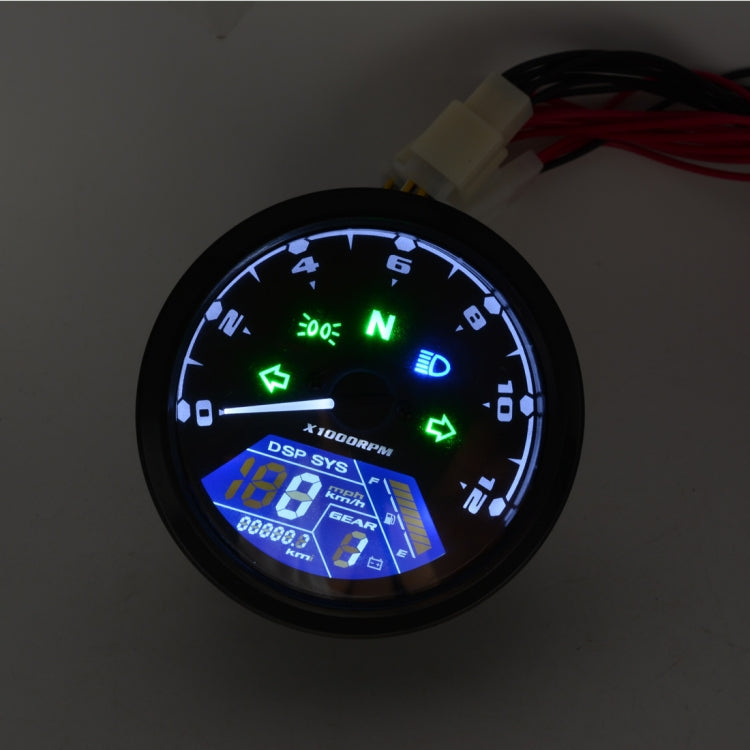 Motorcycle LCD Digital Tachometer Speedometer Odometer Gauge, CS-363