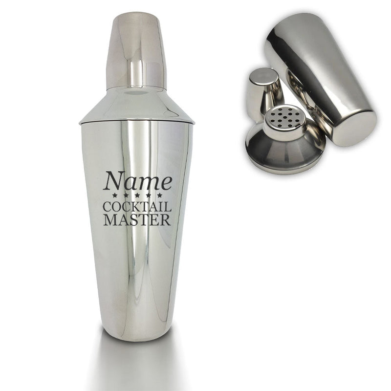 Engraved Cocktail Shaker with Cocktail Master Design