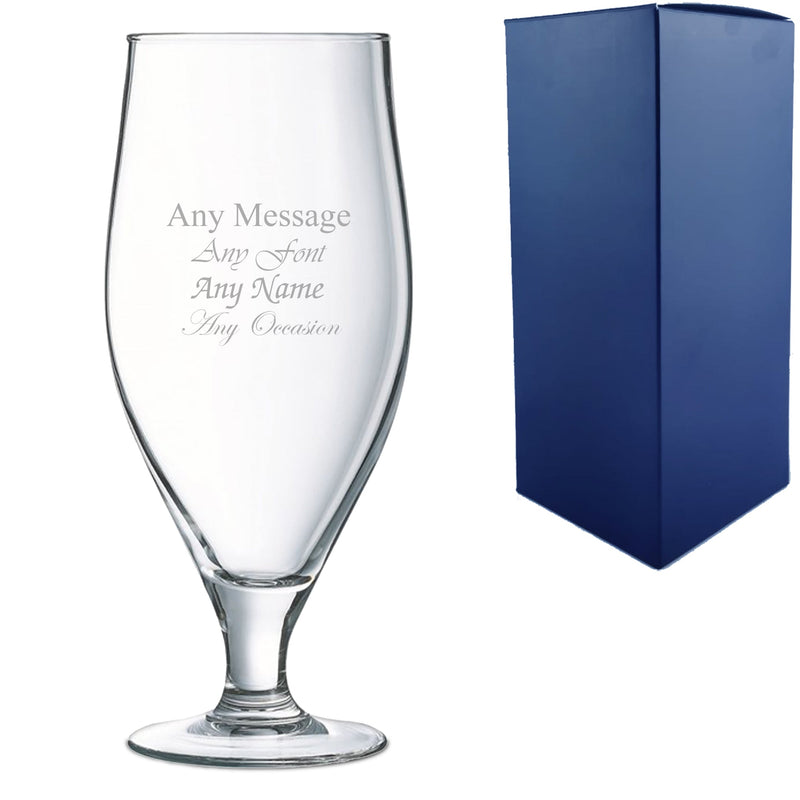 Engraved Stuttgart Stemmed Pint Beer Glass