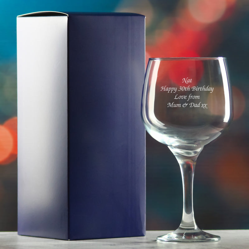 Engraved Combinato Gin Balloon Cocktail Glass, Personalise with Any Name or Message