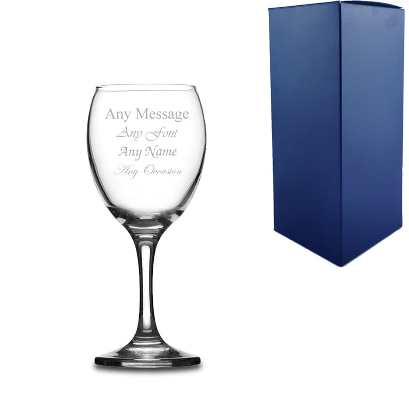 Personalised Engraved Wine Glass - Custom Message, Name or Design Premium Glassware