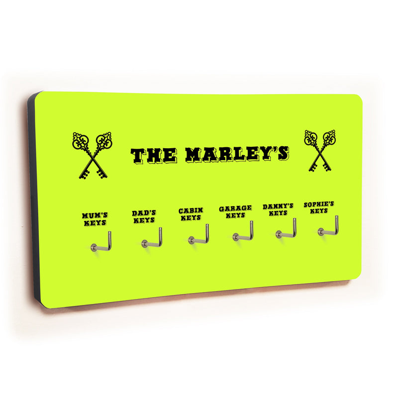 Personalised Novelty Green 6 hook key holder - Cross keys