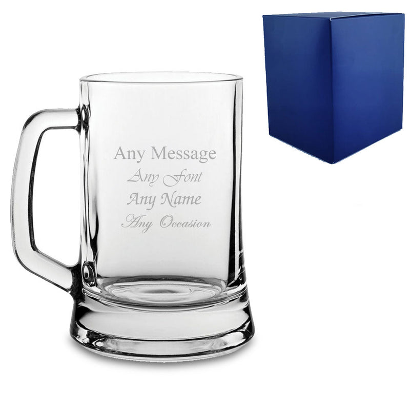 Personalised 16oz Beer Tankard – Engraved with Gift Box