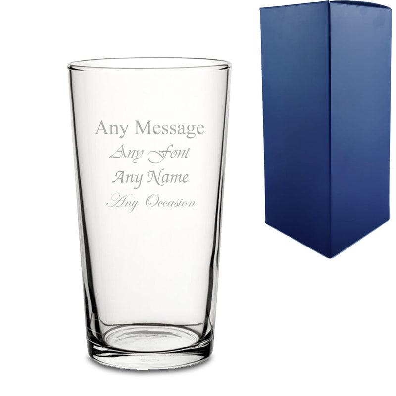 Personalised Engraved Stemmed And Pint Glasses With Gift Box