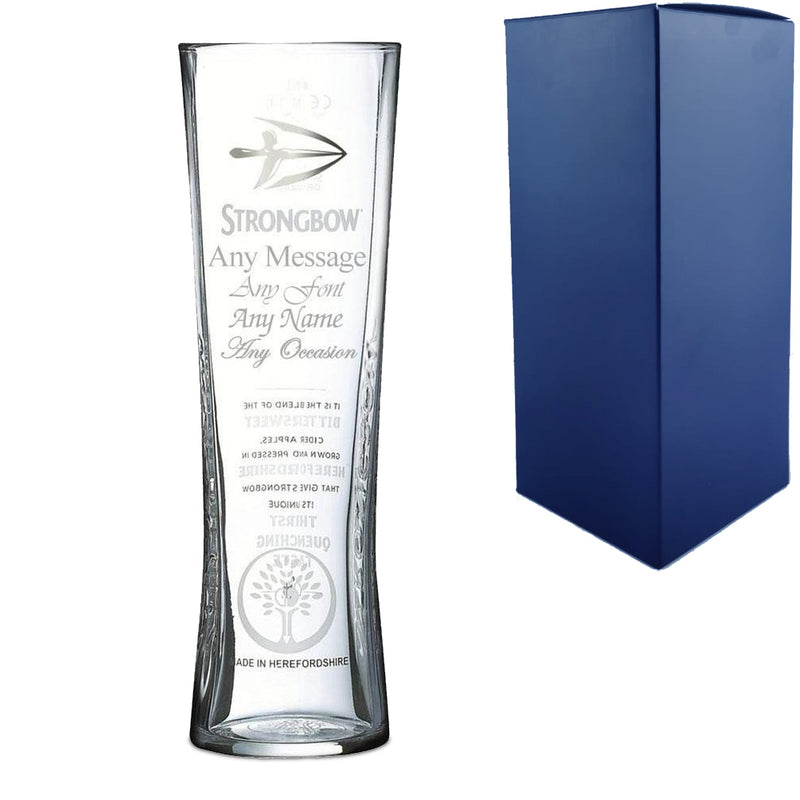 Personalised Strongbow Pint Glass - Engraved & Gift Boxed
