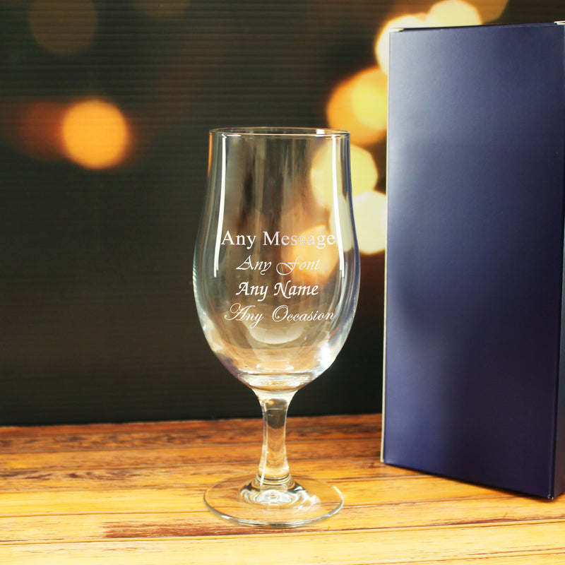 Personalised Engraved Stemmed And Pint Glasses With Gift Box
