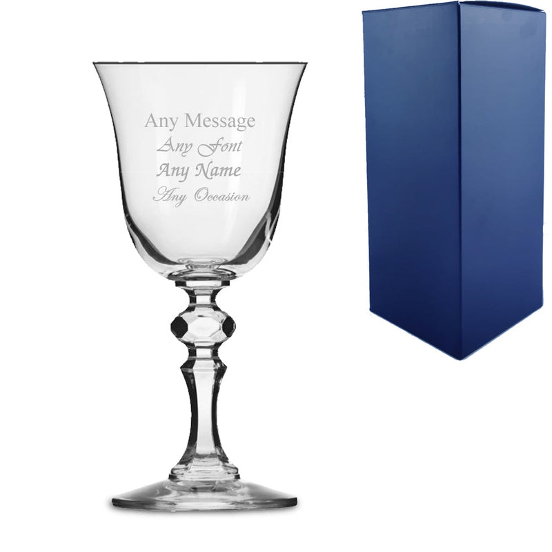 Personalised Engraved 220ml Jasmine Red Wine Glass Gift Box Wedding Birthday Christmas