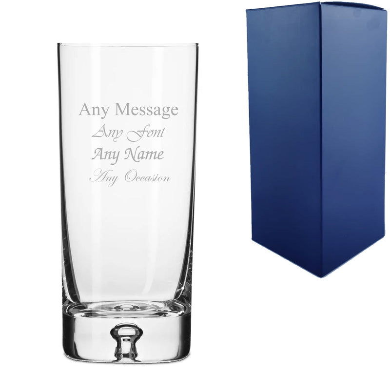 Engraved 340ml Handmade Bubble Base High Ball With Gift Box