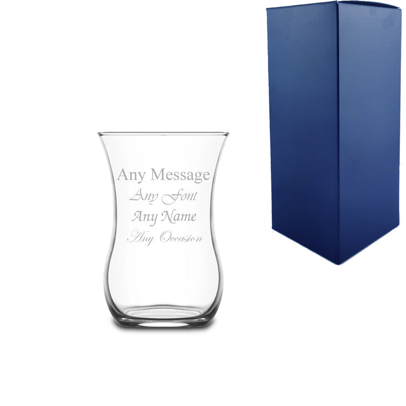 Engraved 115ml Klasik Tea Glass With Gift Box