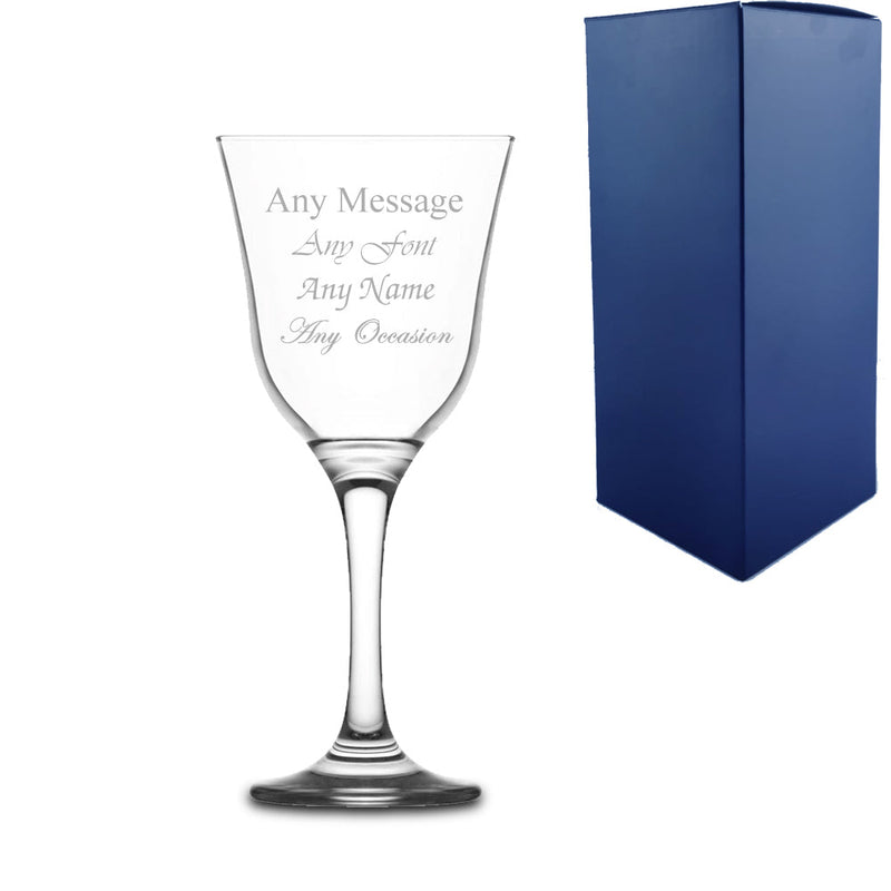 Engraved Personalized Wine Glasses - Custom Name or Message, Multiple Styles