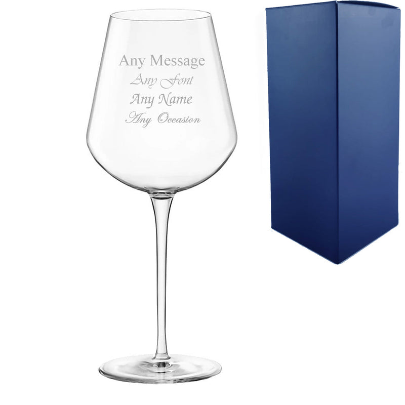 Engraved Extra Large 640ml Inalto Uno Wine Glass With Gift Box
