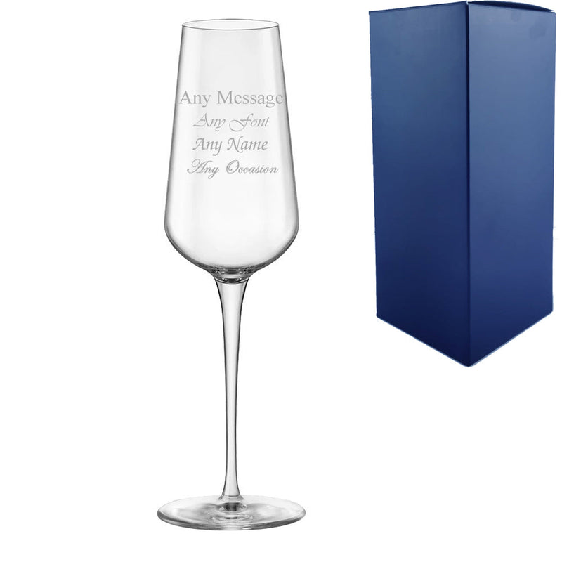 Personalised Engraved Champagne Glasses With Gift Box
