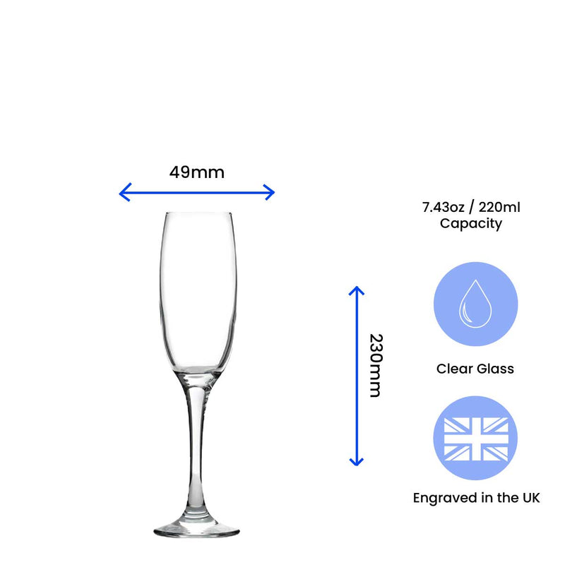 Engraved  Champagne Flute Happy 20,30,40,50... Birthday Circle
