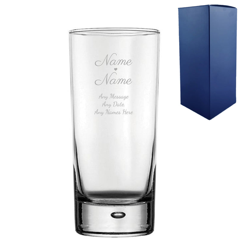 Engraved Wedding Bubble Hiball, Gift Boxed
