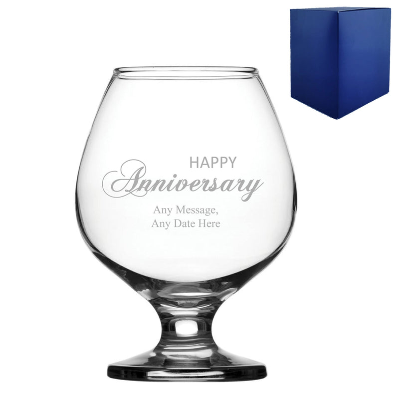 Engraved Anniversary Bistro Brandy, Gift Boxed