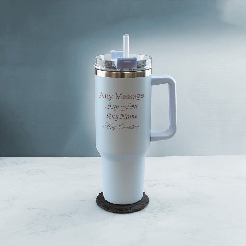 Engraved Extra Large Light Blue Travel Cup 40oz/1135ml, Any Message