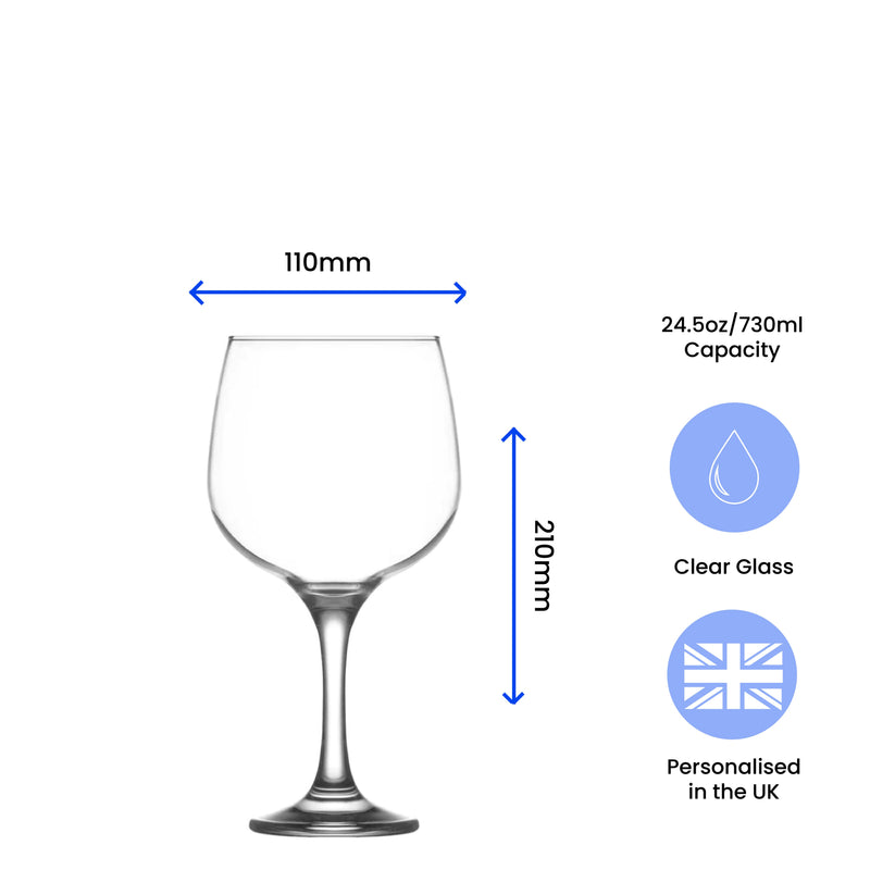 Engraved Combinato Gin Balloon Cocktail Glass, Personalise with Any Name or Message