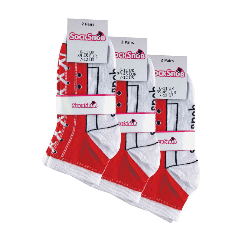 6 Pair Unisex Novelty Funny Lace Up Socks That Look Like Shoes