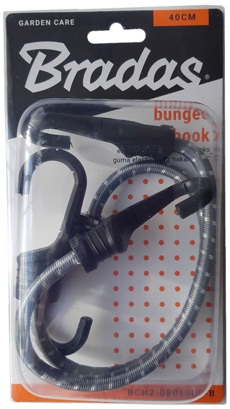 Bungee Cord 40cm with PVC-Coated Metal Hooks