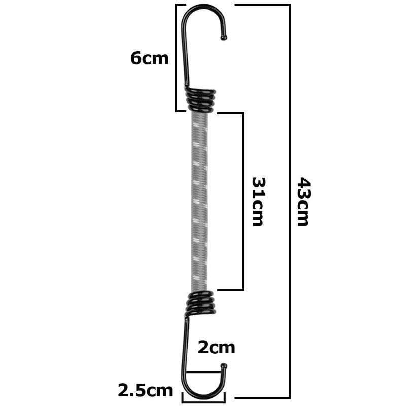Bungee Cord with Metal Hooks 40cm